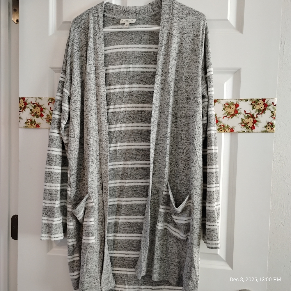 Gray Striped Women's Sweater